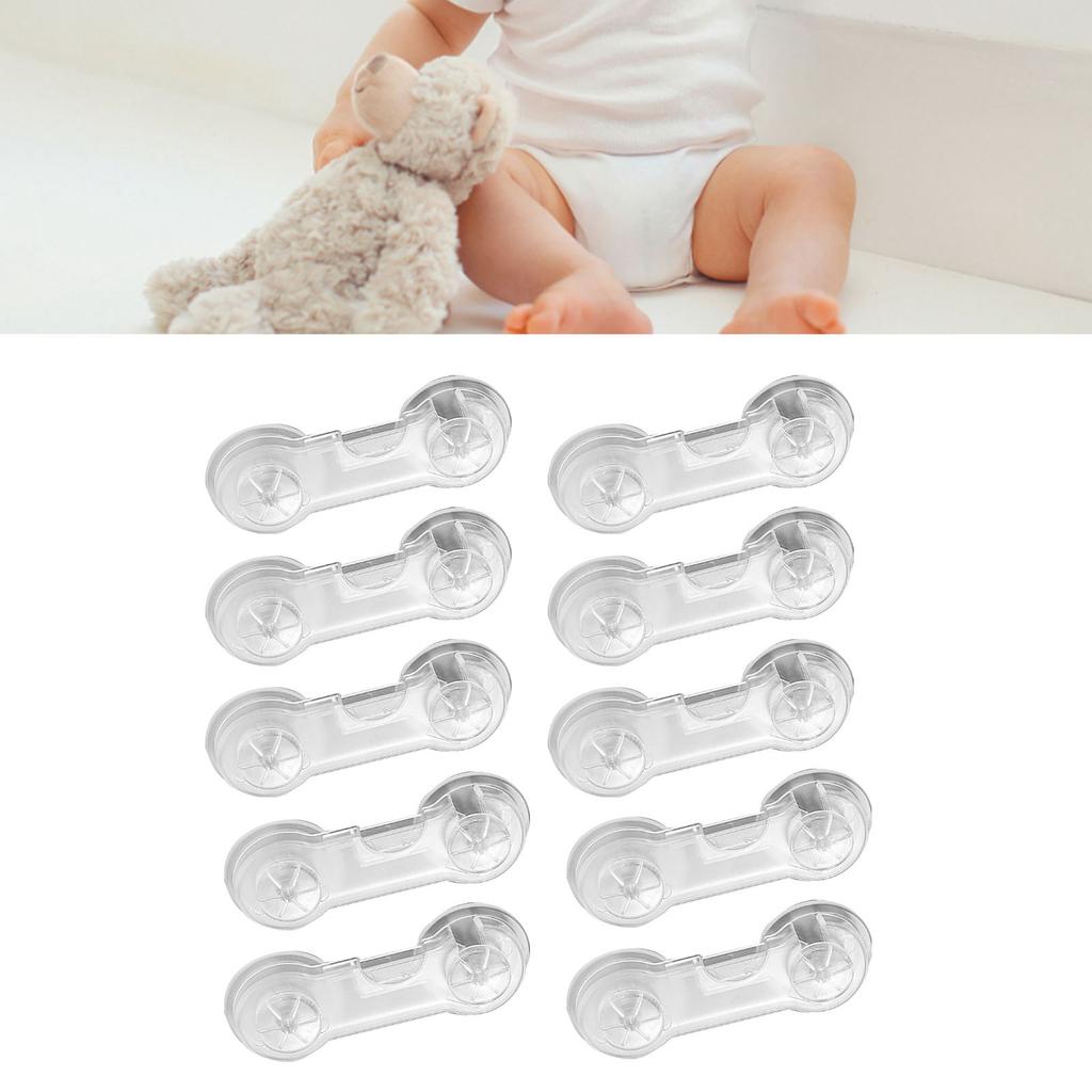 10pcs Baby Safety Locks Punch Free Child Lock for Drawer Cabinet Refrigerator Transparent
