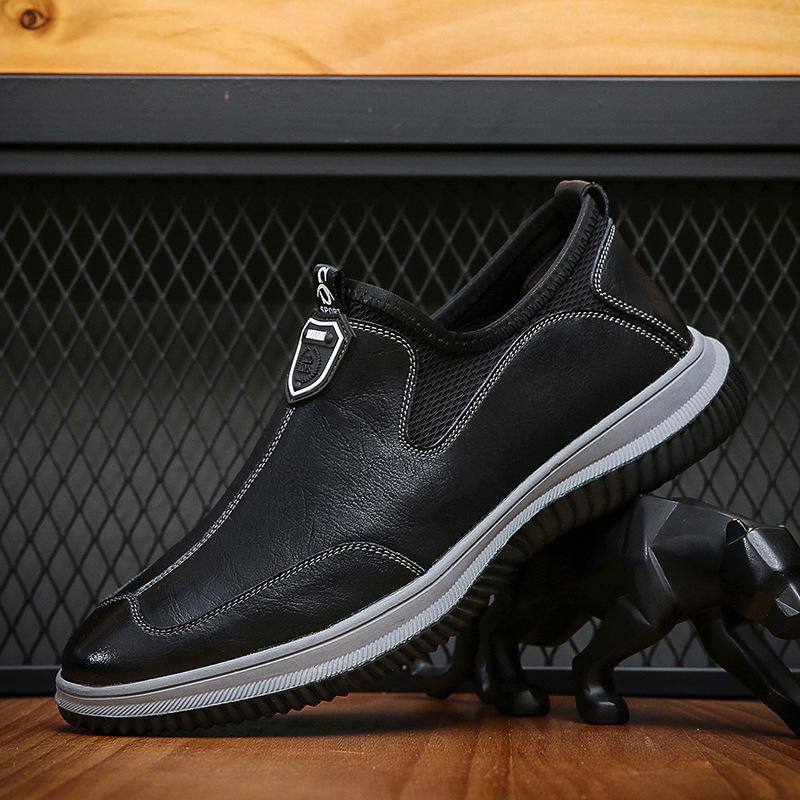 2025 Spring and Autumn New Men's Daily Casual Leather Shoes Men's Soft Leather Soft Sole Foot Sneakers Dad Shoes Since 10288