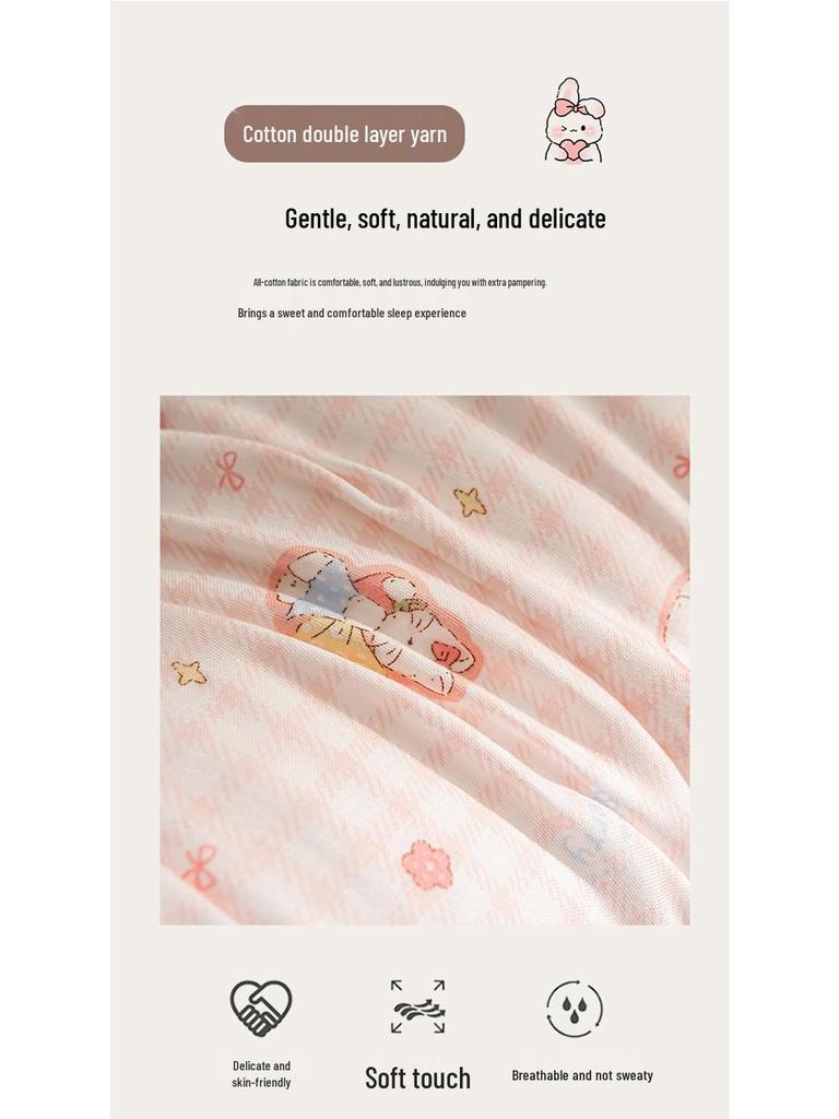 100% Cotton Double-Layer Gauze Long Body Pillow - Comfortable Leg-Hugging Side Sleeper Pillow