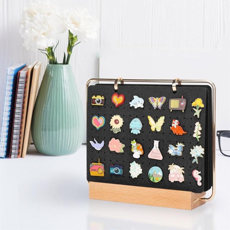 Pin Collection Storage Calendar Badge Earring Display Organiser 6 Pages Large Capacity Brooch Holder for Household Use