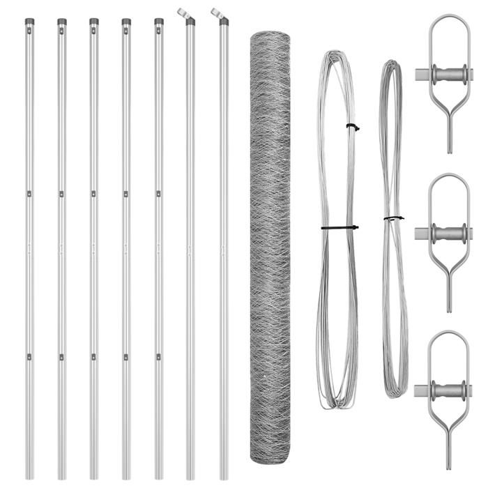 Clôture hexagonale vidaXL 1,5x10 m en acier galvanisé 3352933