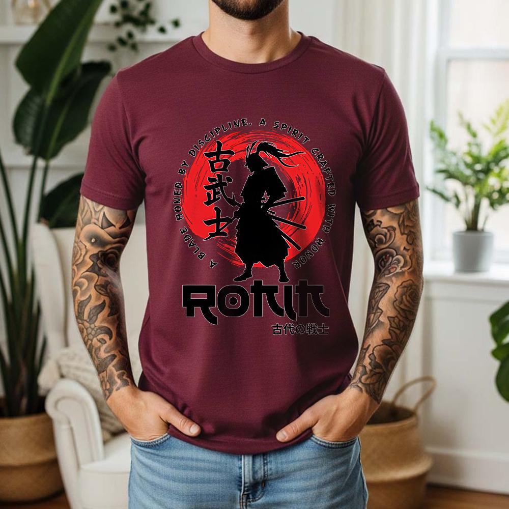 2026 Unisexs Casual Oversize Tee 100 Cotton Ancient Warrior Samurai Japanese Bushido Summer Short Sleeve