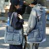 Casual Washed Denim Shoulder Bag, Fashiable Hg Kg Style, Large Capacity Student Backpack for Class, Commuting Tote Bag