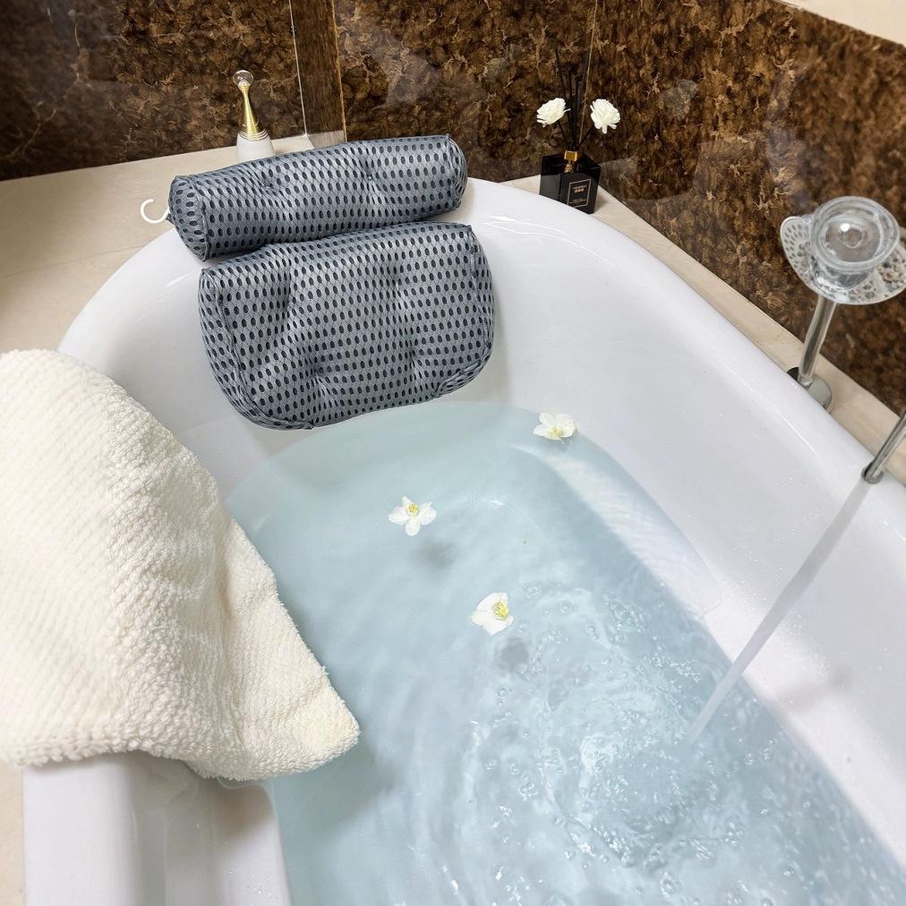 4D Non-Slip Bath Pillow: Home & Spa Backrest Cushion for Ultimate Comfort