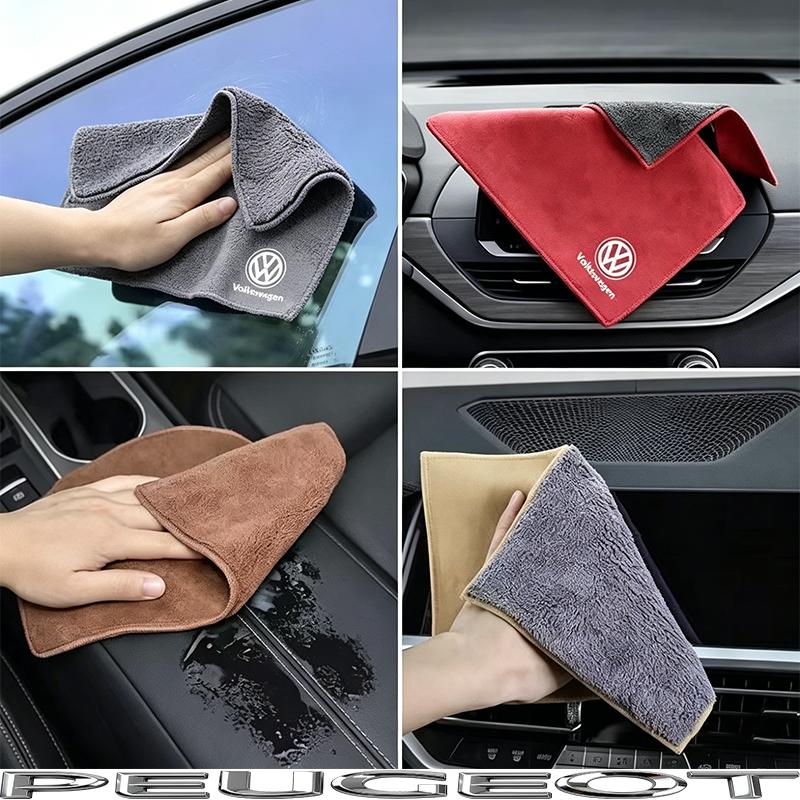 Microfiber Car Towel Super Absorbency Cleaning Care Cloth For VW GTI Polo Golf Passat MK6 MK7 Jetta Tiguan CC Taigo T-ROC HubCap