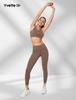 Yvette Sports High High Integrated Plus Sports Bra for Gym and Size L Brown Women's Bra, Non-Slip, Open-Front, Mesh, Quick-Drying, Breathable,