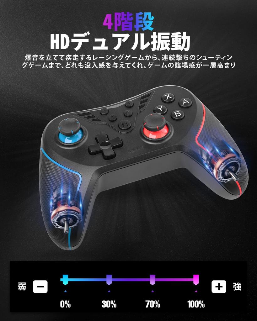 Switch PC Controller with Back Macro Turbo Gyro HD Hole Compatible with OLED and PC Controller, Buttons, Function, BT5.0 Connection, 3-Level Fire,