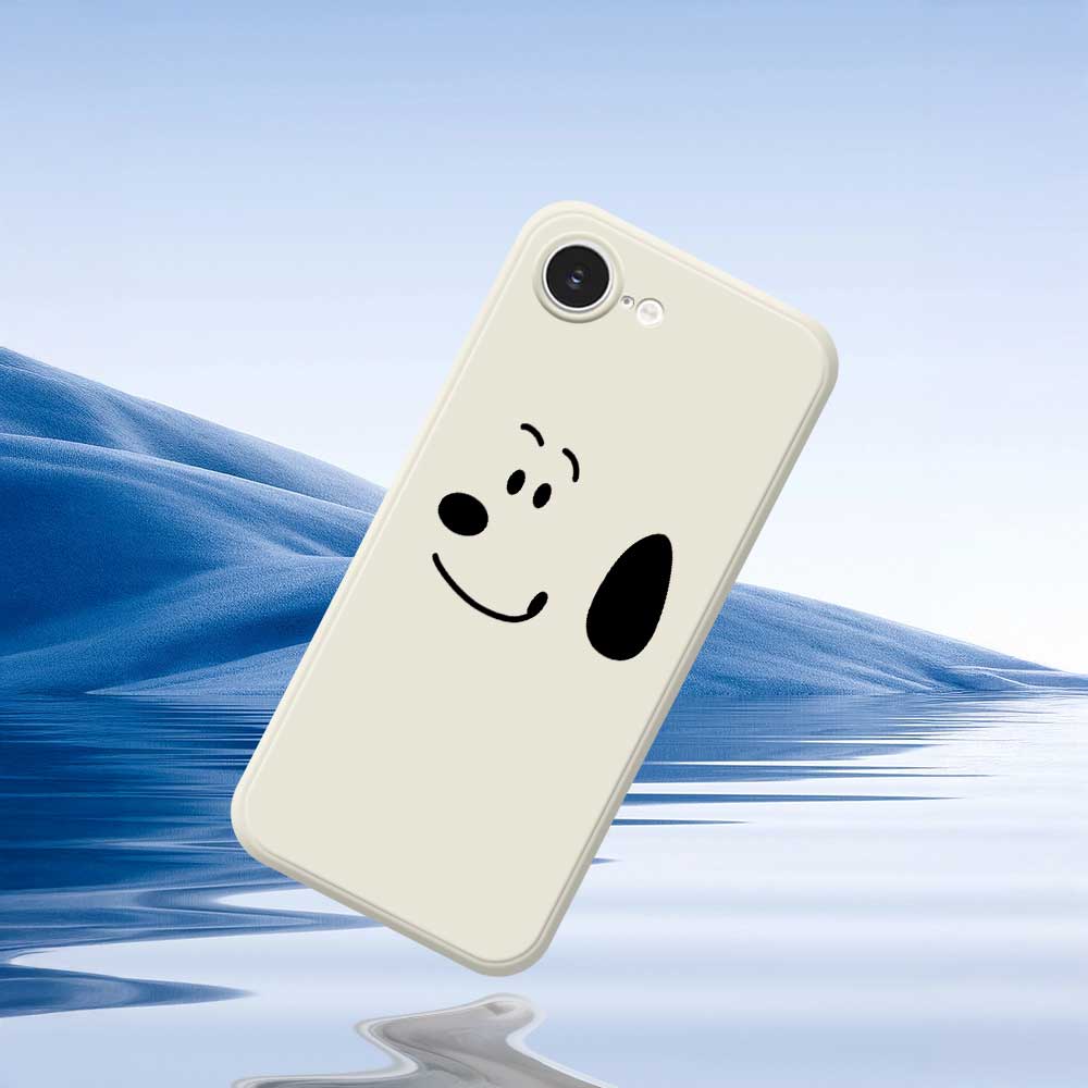 For iPhone 16e Case Simple Dog Pattern Printing Straight Edge TPU Phone Back Cover