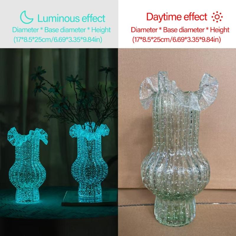 Artystyczne Fluorescencyjne Szklane Wazony Miękko Świecące w Ciemności Pojemniki na Kwiaty Wazony do Nowoczesnych Domów Wiejskich Dekoracja Półki Domowej