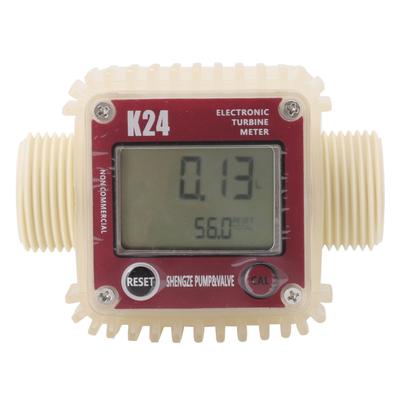 Digitaler Turbinen-Durchflussmesser, 20 BAR, hochgenaues LCD-Display, G1-Außengewinde, digitaler Kraftstoff-Durchflussmesser