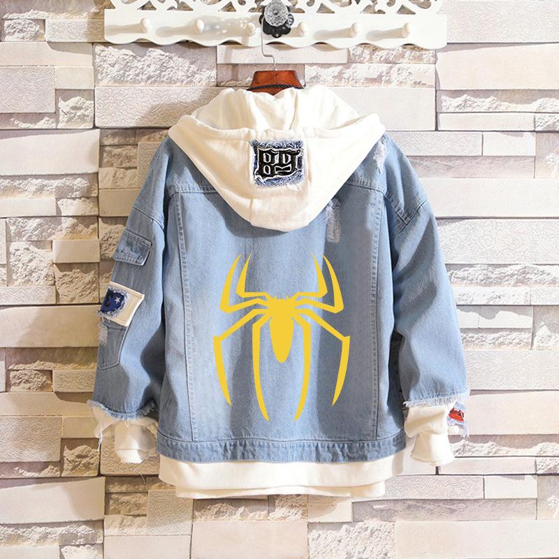 Spiderman Frühling/Herbst Anime Unisex Jeansjacken & Sweatshirts - Trendige Multicolor-Stile