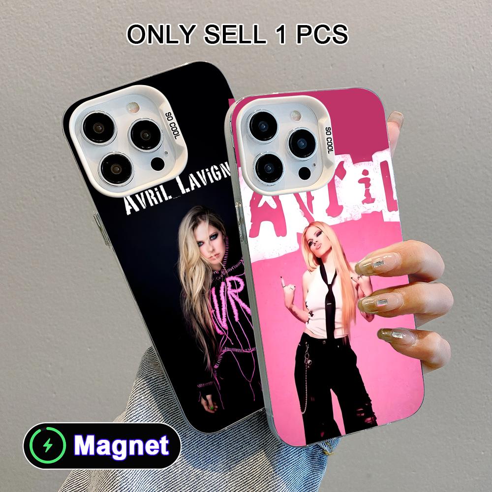 Avril Lavigne White Translucent MagSafe Mobile Phone Case for iPhone 17 16 15 14 13 12 11 X XR XS Air Pro Max Plus Cover