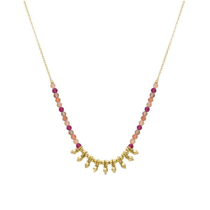 Collier - LUXENTER - Akrul - Argent sterling 925 - Cristal multicolore - Finition or jaune 18 ct