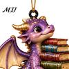 Украшение 'Дракон' для книголюбов, Книжное украшение, Фэнтезийные драконы, Рождественское подвесное украшение, причудливый декор, Украшение для книжной полки, Акриловый готический кулон,
