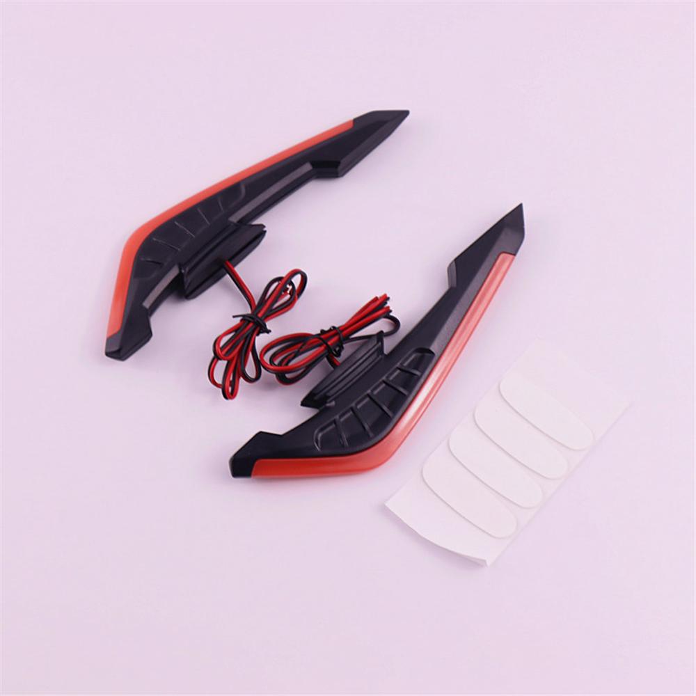 2x Motocyklový winglet boční spoiler aerodynamické křídlo větrná ploutev s červeným LED světlem