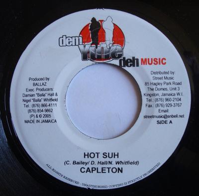 7inch Record CAPLETON - Hot Suh NONE Dem Yute Deh Mu 2005 Jamaica Reggae, Ska & Dub Used