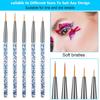 5 Pcs Eyeliner Brush, Nail Art Brushes Fine Point Nail Art Liner Brushes Set, Thin Eye Makeup Gel Eyeliner Brush for Graphic Cosmetic, Nails Tools