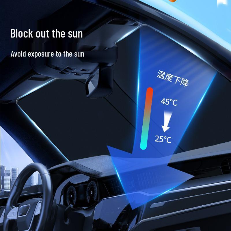 Car Windshield Sunshade: Thickened Heat Insulation and Sun Protection Visor