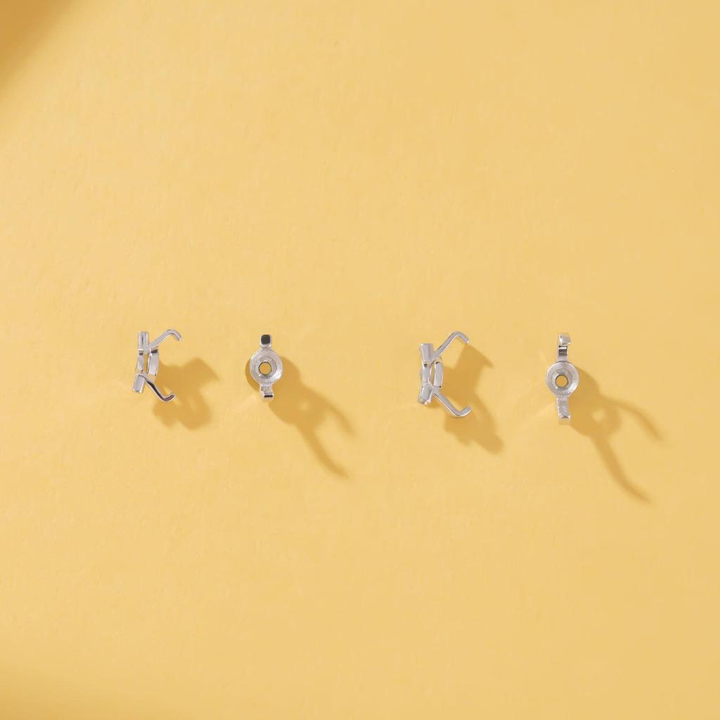 S925 Sterling Silver Mermaid's Tear Fishing Line Zircon Ring Setting for DIY Jewelry Making.