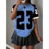 Contrast Color Sweet and Cool Sports Style Short-sleeved T-shirt with Digital Printing Casual Fashion Women's Top