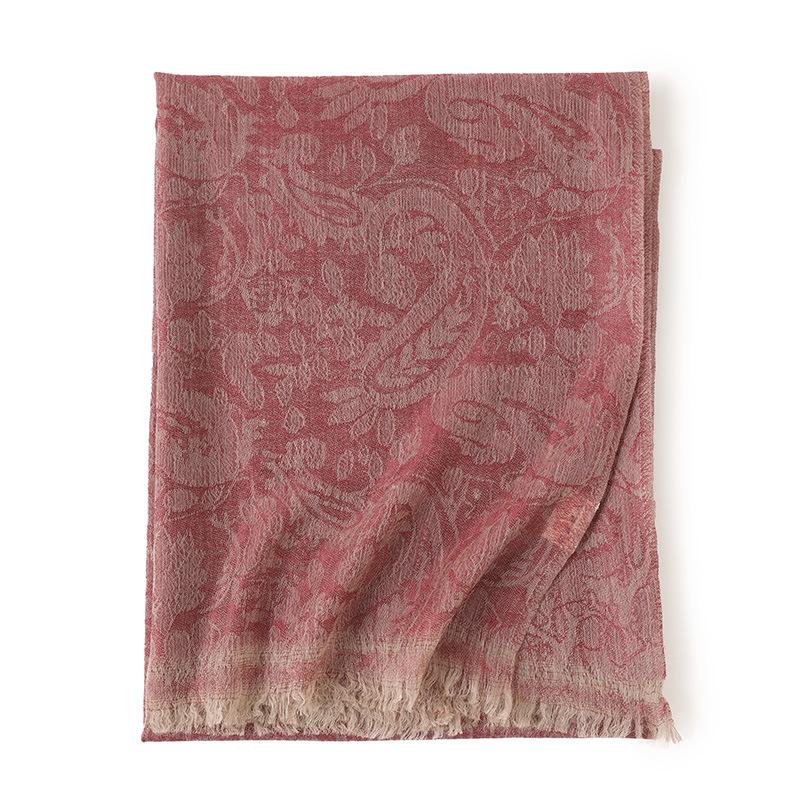 

Light and high-woven jacquard cashmere shawl satin plain women s scarf cashmere spring new models Above 175cm
