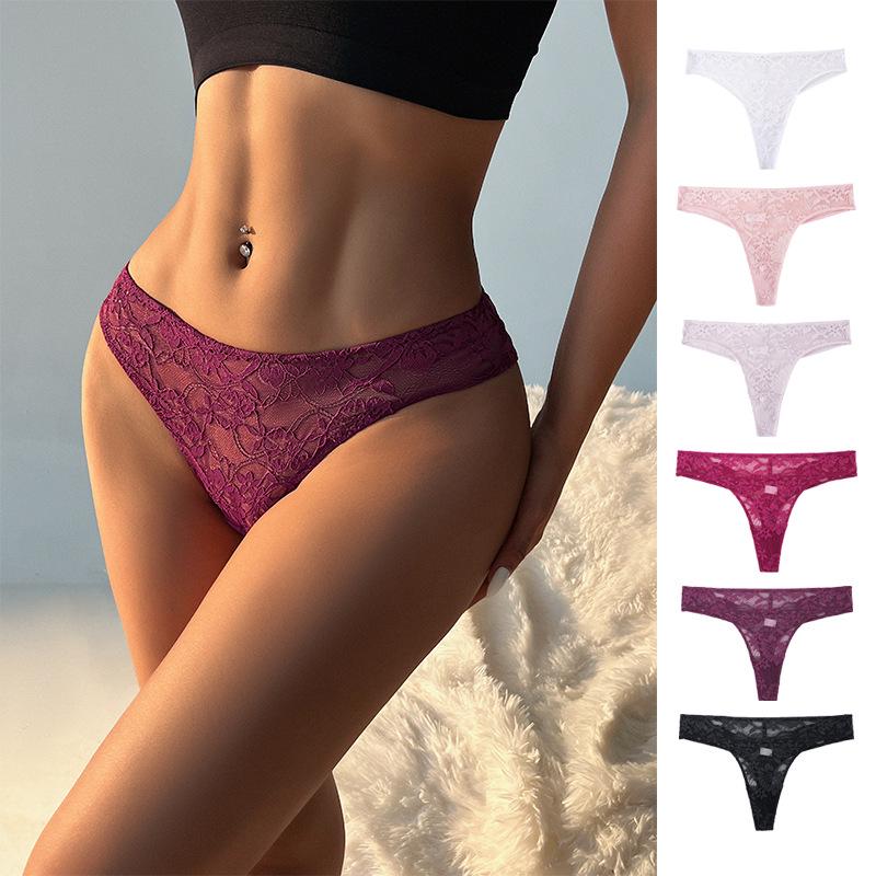 Plus Size Seamless Lace Thong: Comfortable, High Elasticity, Mid-High Waist, All-Cotton