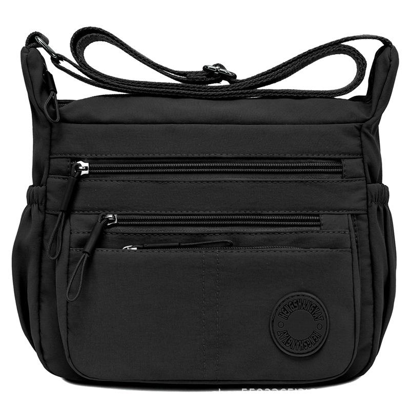 

2025 Women s Lightweight Nylon Crossbody Bag - Multi-Pocket Casual Shoulder Bag for Moms чёрный