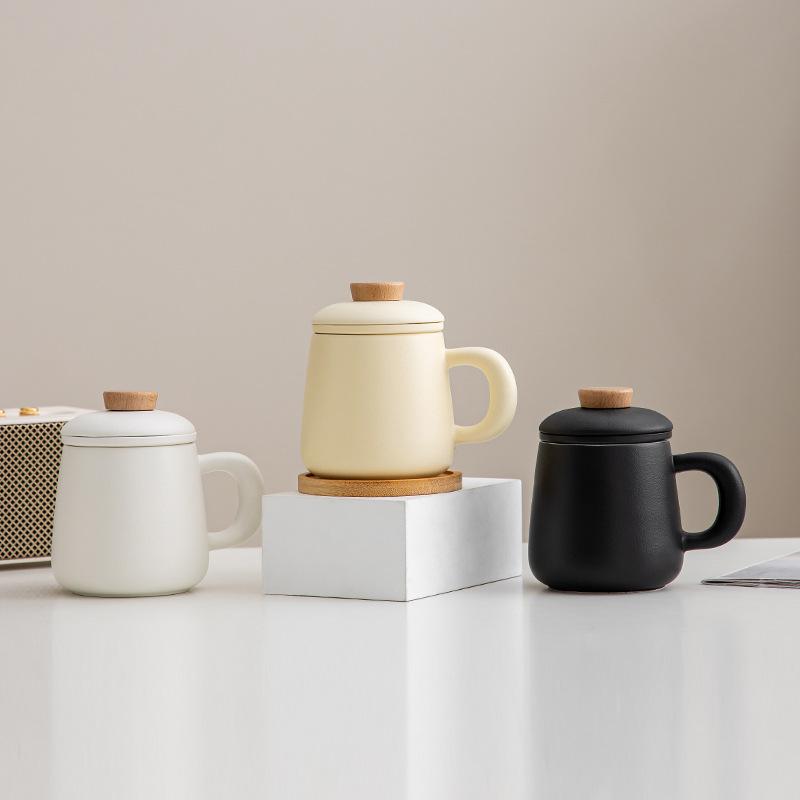 High End Household Ceramic Mug Water Cup Good Looking Tea Cup Simple Office Cup Business Souvenir