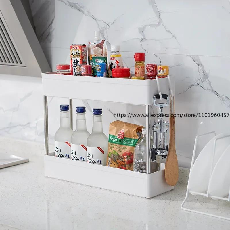 1pcs 3/4 Tier Rolling Utility Cart Storage Shelf Movable Gap Storage Rack Kitchen Bathroom Slim Slide Organizer Shelf Livingroom