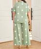 Plus Size Polka Dot Print Loose Shirt & Straight Casual Pants Set