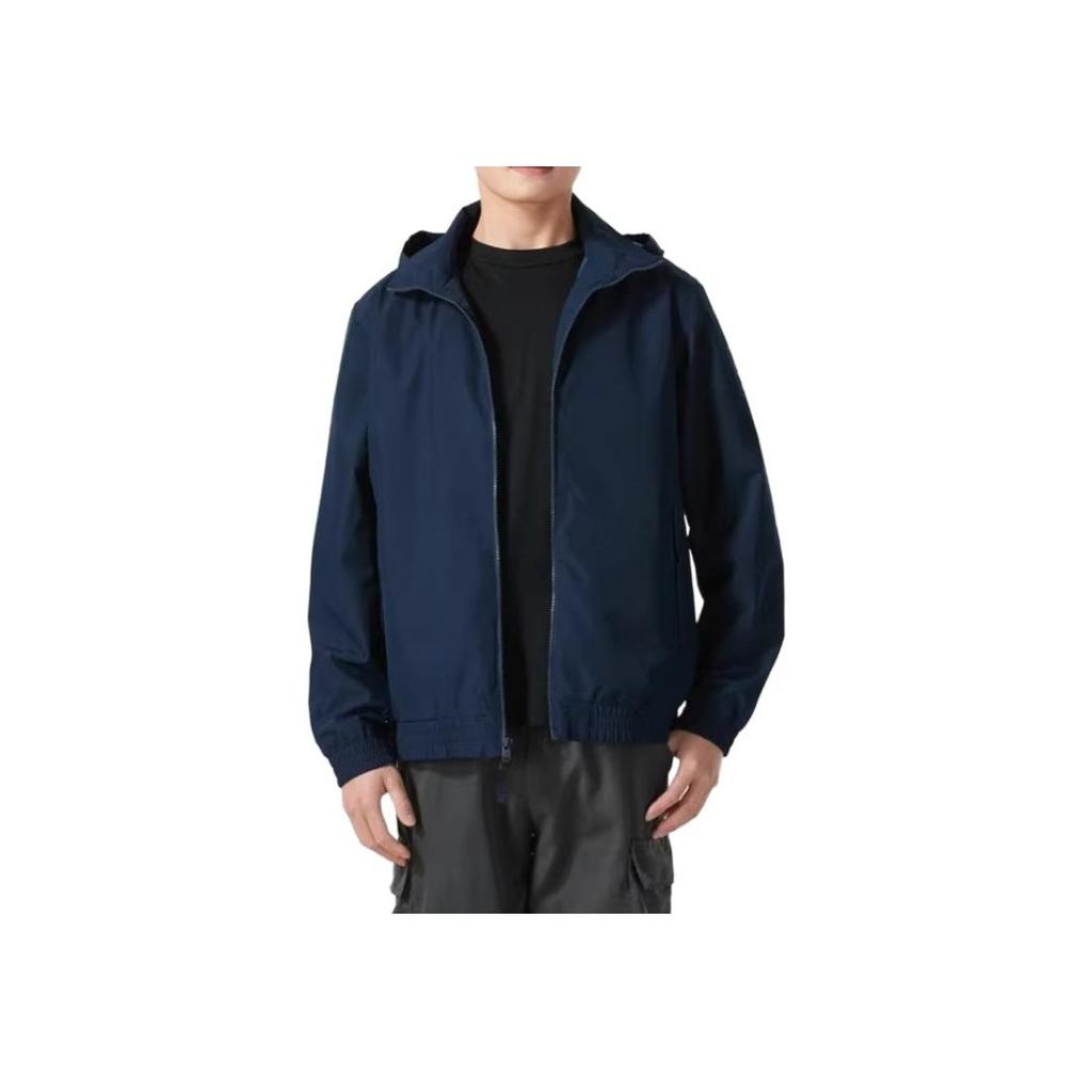 Timberland Solid Color Hooded Fashion Versatile Jacket Men jackets Dark-Blue A6ATG433