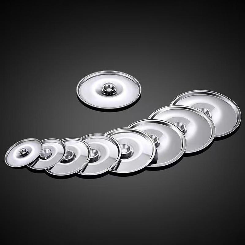 10-26Cm Round Pot Lid Thicken Stainless Steel Saucepan Cover Replacement Universal Kitchen Food Lid Kitchen Supplies