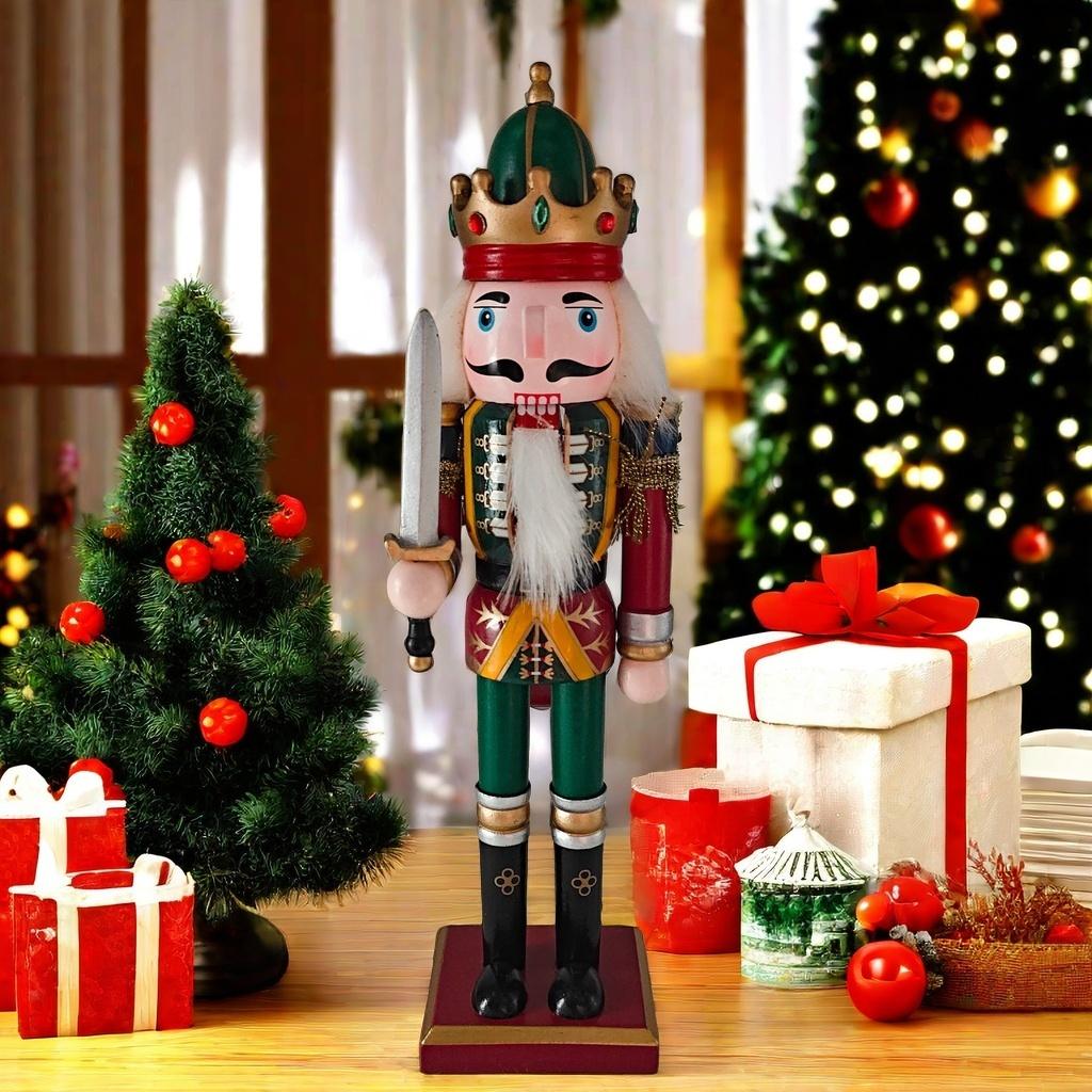 1 klasyczna figurka Dziadka do Orzechów, figurka żywiczna Dziadka do Orzechów, dekoracje świąteczne, prezenty, wykwintne detale i vintage'owy urok