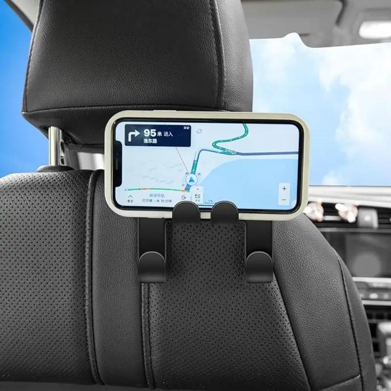 Car Backseat Organizer – Phone Hanger & Storage Hook for Auto Seats, Keeps Car Interior Tidy (Interior Accessory)