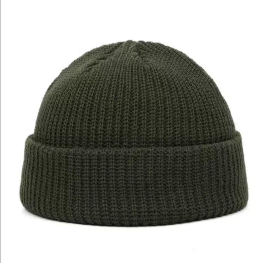 Kurze Skullcap Koreanischer Stil Melonenmütze Retro Strickmützen Herbst und Winter