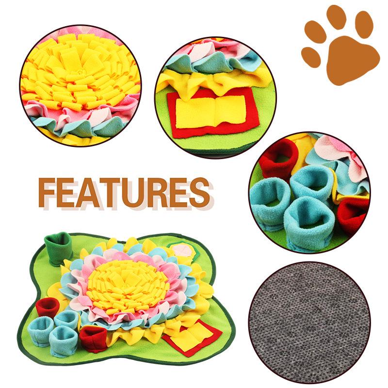 Pet Slow Feed Puzzle Mat: Anti-Choke Sniffing and Foraging Toy for Dogs and Cats