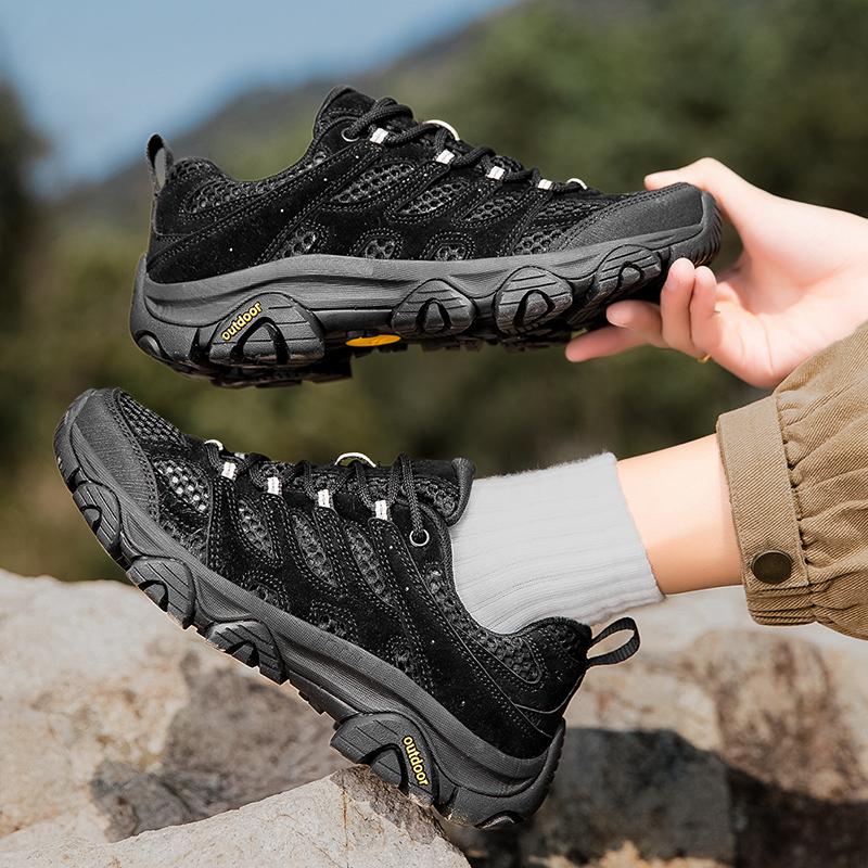 Casual Sneakers Women Shoes Outdoor Low-top Lace-up Flat Durable Men Shoes Comfortable Shock-absorbing Breathable Hiking Shoes