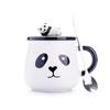 500ml Ceramic Cute Panda Mugs,Cartoon Creative Moring Mug with Lid,Milk Coffee Tea Unique Porcelain Cups Drinkware Girl Gift