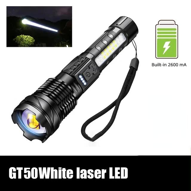 KDULIT High Power LED Zoomable Tactical Torch Built-in Battery USB Rechargeable Strong Light Flashlight Camping Lantern