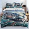 Cute Gawr Gura Hololive Anime Shark Bedding Set Duvet Cover Bed Set Quilt Cover Pillowcase Comforter King Queen Size Boys Adult7