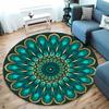 Elegant Mandala Design Round Rug for Meditation Spaces Round Carpet for Home Sofa Bedroom, Gift