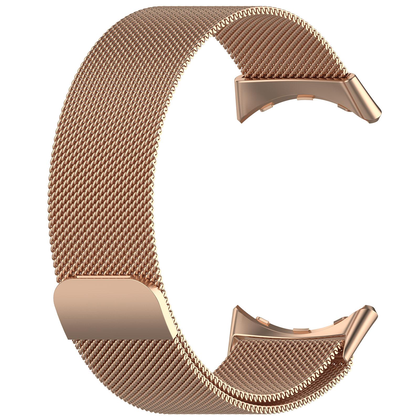 Kompatibles Mailänder Armband für Google Pixel Watch 4/3 - Magnetisches Armband aus Edelstahl 41mm rose gold
