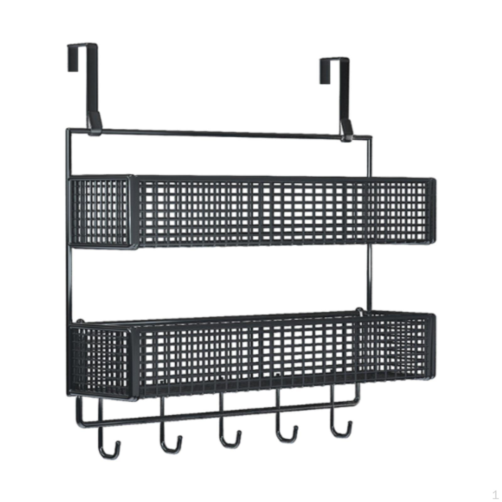 

Дверной органайзер с крючками для одежды и сетчатой корзиной для кухни L