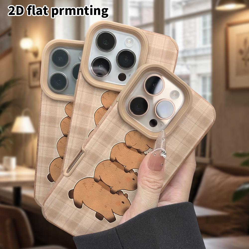 Phone Case: Lambskin 2D Flat Samsung Galaxy A34 A35 M05 M06 S20 S22 S21 FE Plus 5G Protective Case, Stackable Capybara, Christmas and Halloween Gift