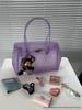 2026 Women's Waterproof TPU Jelly Handbag - Fashionable Lock Buckle Tote for Beach & Everyday Use