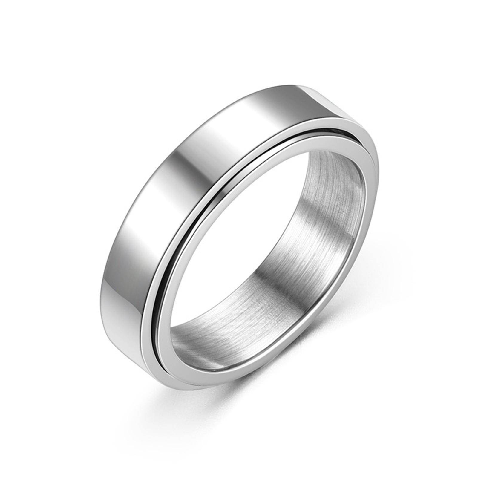 

Vintage Rotatable Women s Decompression Ring Women s Ring Is Suitable For Styling 10 серебряный