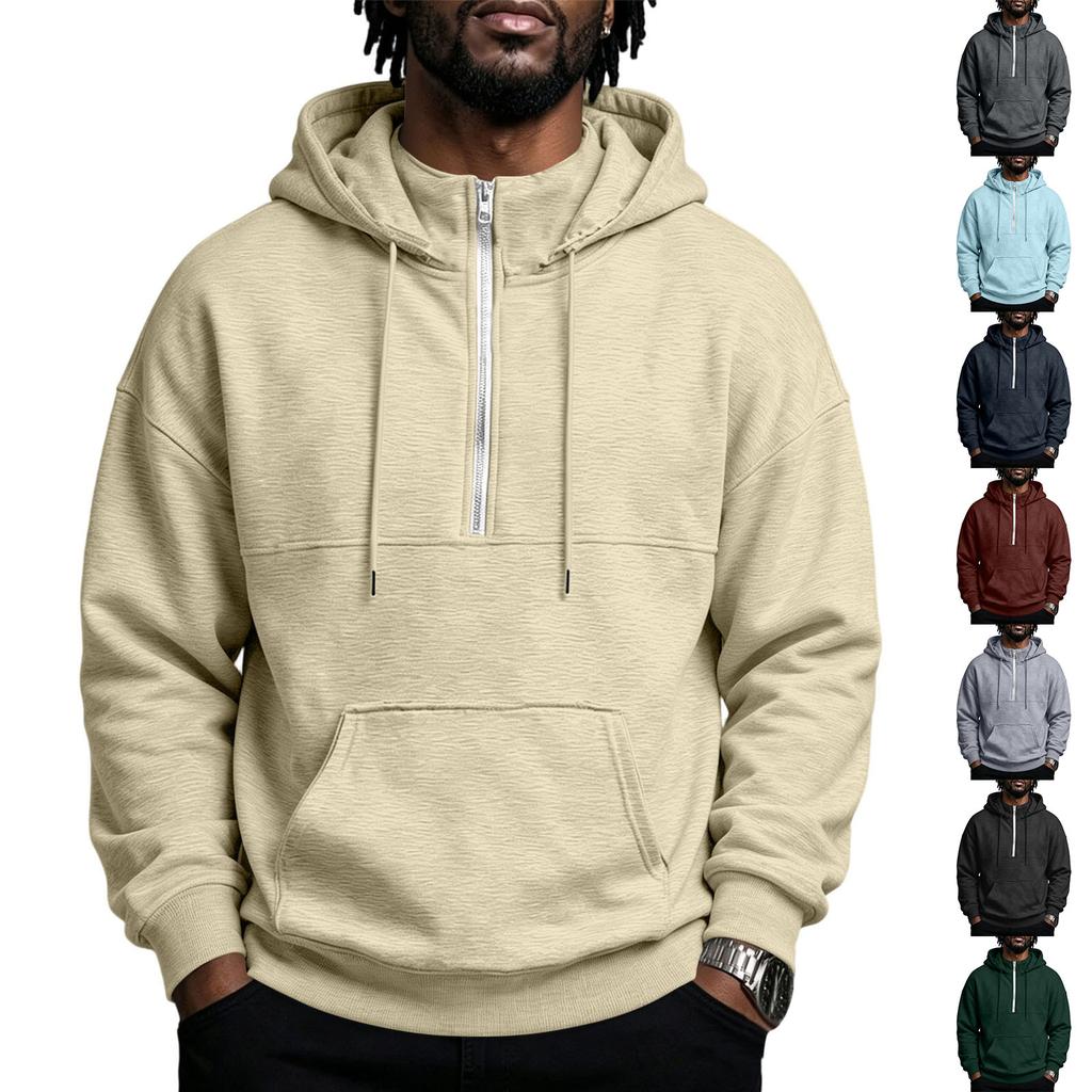 Men's Lined Hoodie Casual Loose Fit Pullover