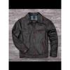 Chinese Size Genuine Cowhide Leather Men Leather Jacket  Jackets Hand Edged Coat Men Leather Jacket Autumn