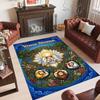 Forest Nature Theme Crystal Velvet Rug Personalized Custom Name Text Soft Floor Mat Home Decor