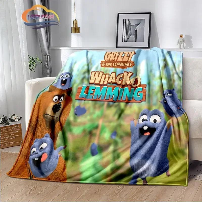 Animation Grizzy und die Lemminge Serie Flanelldecke Sofa Bett Nickerchen Kinderzimmer Dekorative Tagesdecke